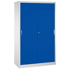 CP C 2000 Acurado Schiebetürenschrank lichtgrau, enzianblau 4 Fachböden 120,0 x 40,0 x 195,0 cm
