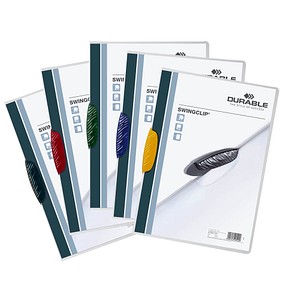 DURABLE Klemmhefter SWINGCLIP, DIN A4, Clips farbig sortiert Mappen-Farbe: tran