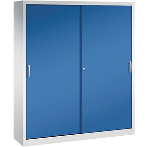 CP C 2000 Acurado Schiebetürenschrank lichtgrau, enzianblau 8 Fachböden 160,0 x 40,0 x 195,0 cm