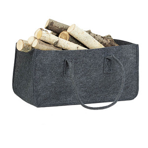 relaxdays Kaminholztasche 27,0 l anthrazit 25,0 x 50,0 x 25,0 cm