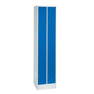 CP Schließfachschrank S 2000 Classic lichtgrau, enzianblau 80700-20, 10 Schließfächer 46,0 x 48,0 x 195,0 cm