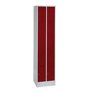 CP Schließfachschrank S 2000 Classic lichtgrau, rubinrot 80700-20, 10 Schließfächer 46,0 x 48,0 x 195,0 cm