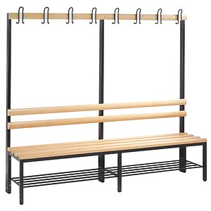 CP Garderobenbank mit Haken und Schuhrost Basic 8052-110 buche Holz 196,0 cm