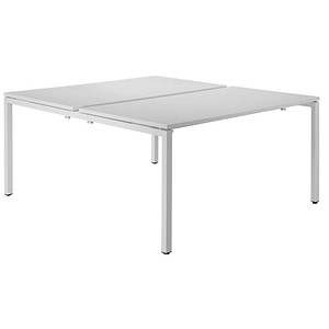 PAPERFLOW easyDesk Doppelschreibtisch weiß rechteckig 4-Fuß-Gestell weiß 140,0 x 166,0 cm