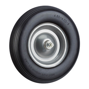 relaxdays Schubkarrenrad Vollgummi schwarz Stahl Felgen, Achse 2,0 cm