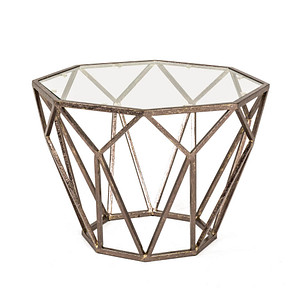 HAKU Möbel Beistelltisch Glas bronze 55,0 x 55,0 x 38,0 cm
