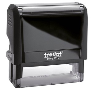 trodat Textstempel, individualisierbar printy 4915 selbstfärbend schwarz mit Logo