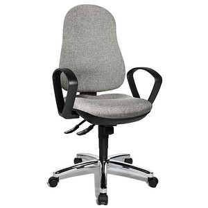 Topstar Bürostuhl Syncro Steel, 8929 G23 hellgrau, chrom Stoff