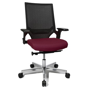 Topstar Bürostuhl T300, TA309A T270 bordeaux, schwarz, alu Stoff
