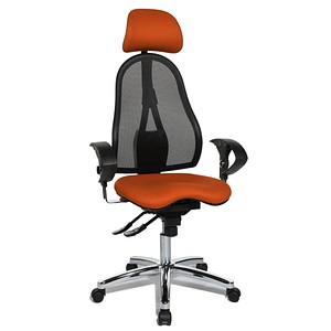 Topstar Bürostuhl Sitness 45, ST99U L54X orange, schwarz, chrom Stoff