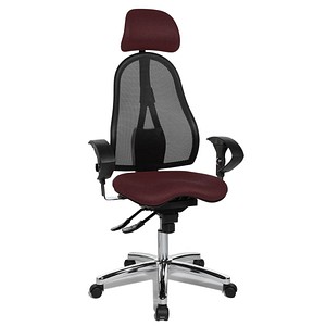 Topstar Bürostuhl Sitness 45, ST99U L57X bordeaux, schwarz, chrom Stoff