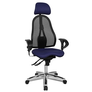 Topstar Bürostuhl Sitness 45, ST99U L58X dunkelblau, schwarz, chrom Stoff