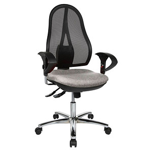 Topstar Bürostuhl Open Point SY Deluxe, OP290U G23 hellgrau, schwarz, chrom Stoff