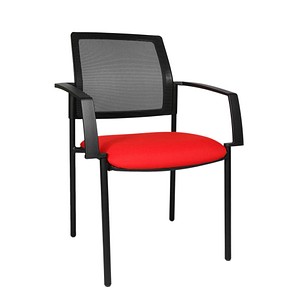 2 Topstar Besucherstühle BtoB 10 BB200A G210 rot, schwarz Stoff