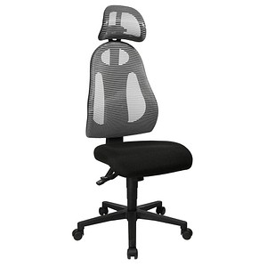 Topstar Bürostuhl Free Art mit Kopfstütze, FR100 G208X hellgrau, schwarz, schwarz Stoff