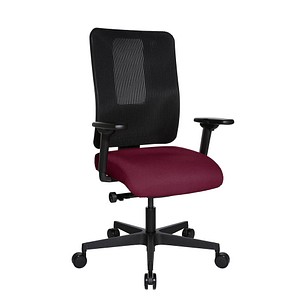 Topstar Bürostuhl Sitness Open X (N) Deluxe mit Schiebesitz, OX30WTW2 T270 bordeaux, schwarz, schwarz Stoff