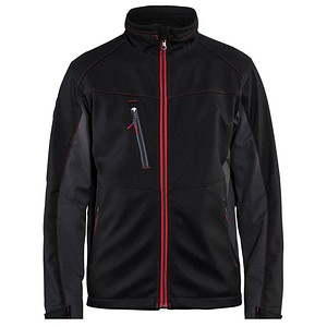BLAKLÄDER® unisex Softshelljacke 4950 schwarz, rot Größe M