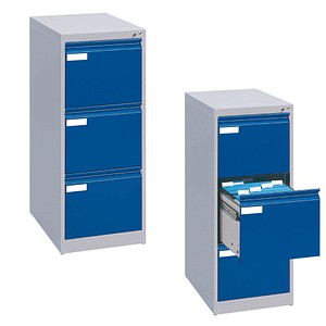 CP C 2000 Acurado Hängeregistraturschrank grau, enzianblau mit 3 Schubladen 43,3 x 59,0 x 104,5 cm