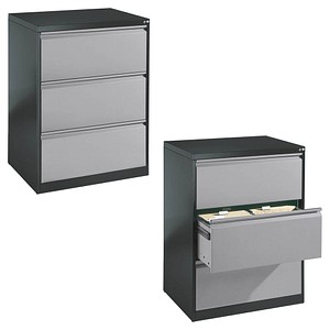 CP C 2000 Acurado Hängeregistraturschrank grau, dunkelgrau mit 3 Schubladen 78,7 x 59,0 x 104,5 cm