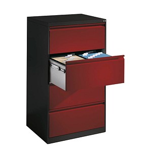 CP C 2000 Acurado Hängeregistraturschrank grau, rubinrot mit 4 Schubladen 78,7 x 59,0 x 135,7 cm