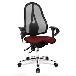 Topstar Bürostuhl Sitness® 15, ST19U G27 bordeaux, schwarz, chrom Stoff