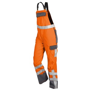 KÜBLER® unisex Warnschutz-Latzhose PSA SAFETY X7 warnorange, anthrazit Größe 98