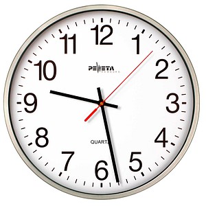 PEWETA Wanduhr silber 25,0 cm Kunststoff