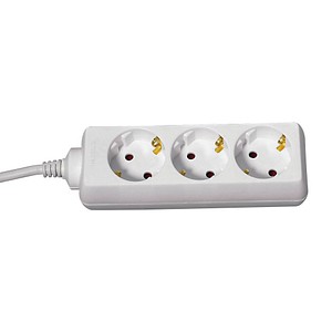 Steckdosenleiste 3fach weiß    1,4m  45° Anordnung