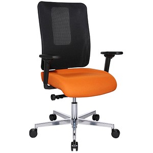 Topstar Bürostuhl Sitness Open X (N) Deluxe Alu mit Schiebesitz, OX39WTW2 T340 orange, schwarz, alu Stoff