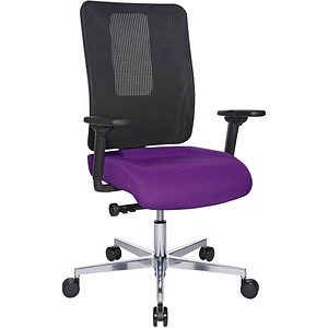 Topstar Bürostuhl Sitness Open X (N) Deluxe Alu mit Schiebesitz, OX39WTW2 T330 lila, schwarz, alu Stoff
