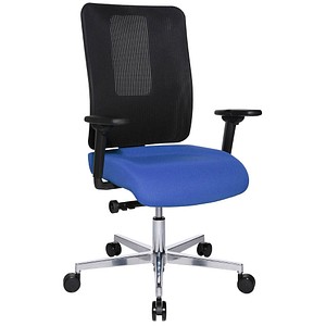 Topstar Bürostuhl Sitness Open X (N) Deluxe Alu mit Schiebesitz, OX39WTW2 T260 blau, schwarz, alu Stoff