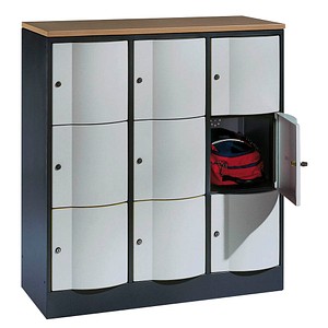 CP Schließfachschrank S 5000 Resisto anthrazit, silber 8573-372, 9 Schließfächer 115,0 x 54,0 x 125,5 cm
