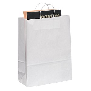 50 VP Tragetaschen Toptwist weiß 32,0 x 42,0 cm