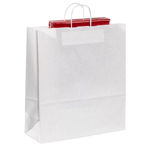 50 VP Tragetaschen Toptwist weiß 40,0 x 45,0 cm