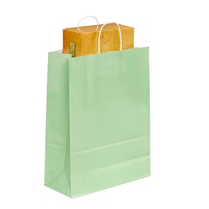 50 VP Tragetaschen Toptwist hellgrün 32,0 x 42,0 cm