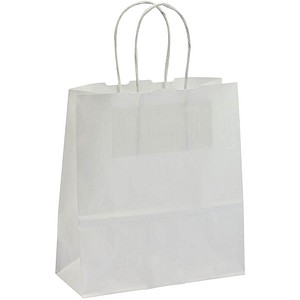 50 VP Tragetaschen Toptwist weiß 19,0 x 21,0 cm