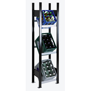 SCHULTE Getränkekistenregal 37000-S schwarz, silber 40,0 x 30,0 x 180,0 cm