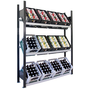 SCHULTE Getränkekistenregal 37008-S schwarz, silber 130,0 x 30,0 x 180,0 cm