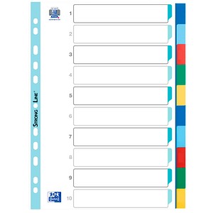 Oxford Kunststoff-Register, blanko, farbige Taben, 10-teilig (61574970