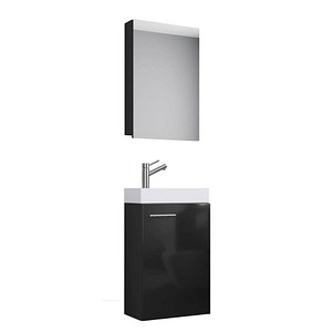 VCM my bath Badmöbel-Set Slito 3-tlg. schwarz 41,0 x 22,0 x 130,0 cm