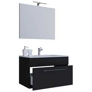 VCM my bath Badmöbel-Set Wonda 3-tlg. schwarz 60,0 x 46,0 x 50,0 cm