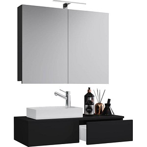 VCM my bath Badmöbel-Set Gudas 3-tlg. schwarz 85,0 x 35,0 x 14,0 cm