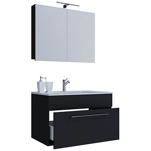 VCM my bath Badmöbel-Set Wonda 3-tlg. schwarz 80,0 x 46,0 x 50,0 cm
