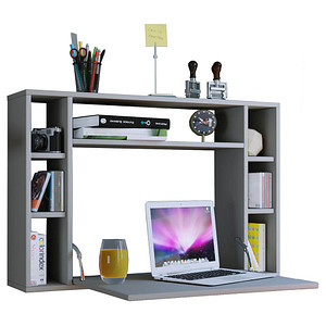 VCM my office Wandila Wandschreibtisch grau rechteckig hängend grau 90,0 x 20,0/67,0 cm