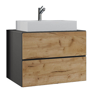 VCM my bath Badmöbel-Set Lendas S 2-tlg. honig-eiche, anthrazit 61,0 x 46,0 x 69,0 cm