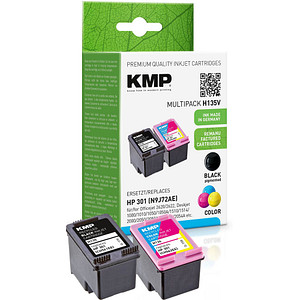 KMP MULTIPACK H135V 2er Pack Schwarz, Farbe (Cyan, Magenta, Gelb) Tintenpatrone
