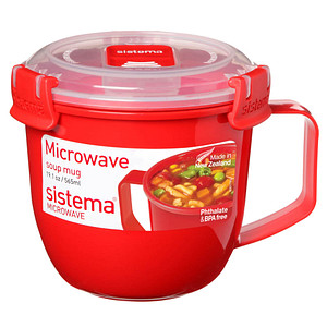 sistema® Mikrowellen-Suppentasse 10,7 cm hoch rot 565,0 ml