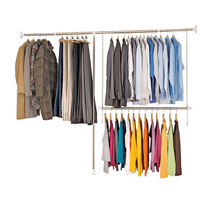 WENKO Teleskop-Garderobe silber Metall Haken 150,0-245,0 x 160,0-202,0 cm