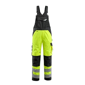 MASCOT® unisex Warnschutz-Latzhose Newcastle gelb, schwarz Größe 26