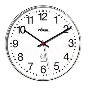 PEWETA Funkwanduhr silber 30,0 cm Kunststoff